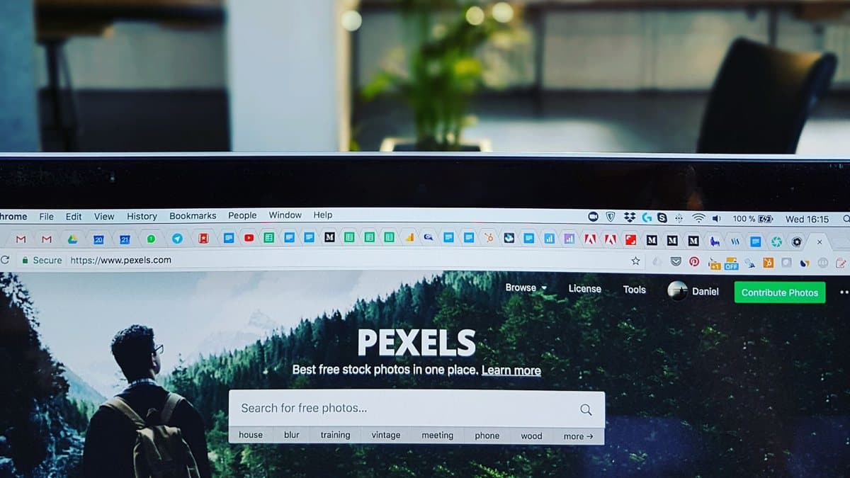 Laptop browser showing a secure website address bar, representing verifying an official site