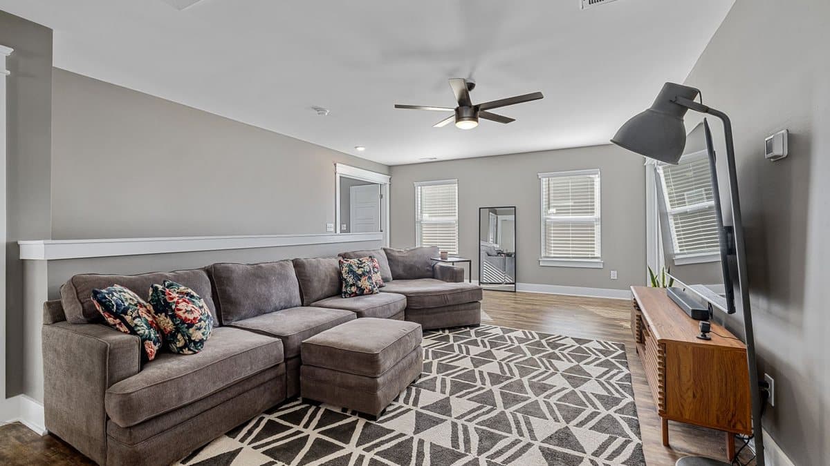 Comfortable living room television setup representing a premium viewing plan