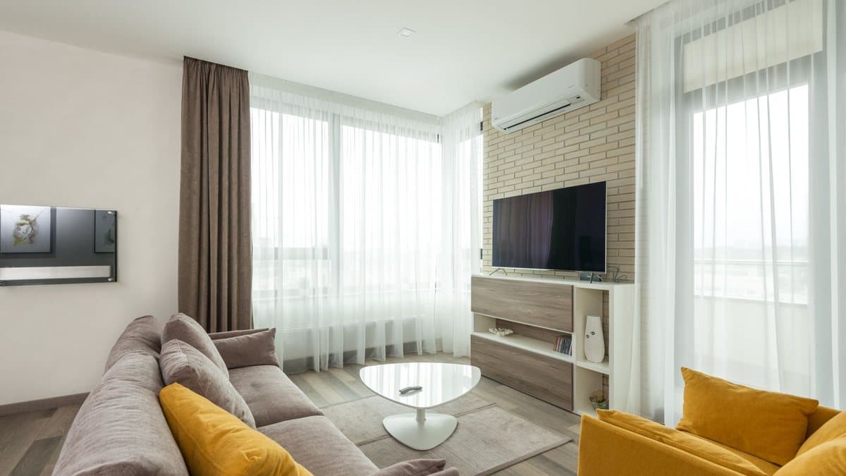 Modern television in a cozy living room used for high-resolution streaming